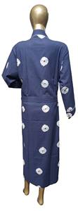 Bata Kimono de Algodón 100% para Mujer, Azul a Rayas, Tie Dye, Manga Larga, Largo Completo, Ropa de Dormir Informal para Primavera/Verano - Product Image 2