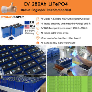 Auf Lager in EU/USA EV 280K 8000 Zyklen 3.2V Lifepo4-Batterie Neu V3 Versandfertig EVE280Ah Prismatische Lifepo4 280ah Zelle - Product Image 5