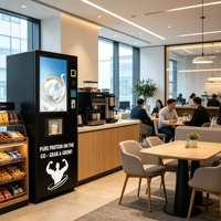 Distributeur automatique de café et de boissons protéinées à écran tactile commercial, 24h/24, sans personnel, multi-boissons, protéines de lactosérum instantanées pour la salle de sport