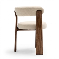 Chaise de salle à manger minimaliste italienne haut de gamme pour usage domestique, fauteuil en bois massif en forme d'arc, style Wabi-sabi, luxe léger, coussin moelleux