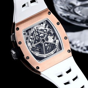 Reloj mecánico de alta gama para hombre, correa de caucho blanca ultrafina, elegante reloj deportivo 30-01 - Product Image 3