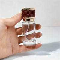 Botella de Perfume de Vidrio Transparente al por Mayor, Botella de Perfume Cilíndrica de 20 ml, Botella de Perfume Vacía con Pulverizador y Tapa de Cuero