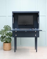Bureau de secrétaire moderne du milieu du siècle, pliable et réglable, avec tiroirs, pour bureau compact à domicile, OEM