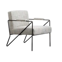 Nordique moderne gris velours Accent chaise longue en cuir de luxe ensembles de meubles de maison salon salle à manger chaise métal aile maison canapé