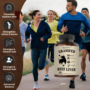 OEM/ODM/OBM Halal 100% Capsules de foie de boeuf pur <span class=keywords><strong>Peau</strong></span> de Poils Nourri d'herbe Supplément de foie de boeuf desséché pour adultes Stimulation d'énergie - Product Image 4