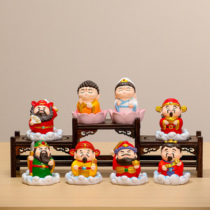 ชุดตุ๊กตาเทพเจ้าแห่งความมั่งคั่งน่ารักสร้างสรรค์เรซิ่นหลายชิ้นตกแต่งโต๊ะของขวัญปีใหม่จีนสไตล์ดั้งเดิม - Product Image 1