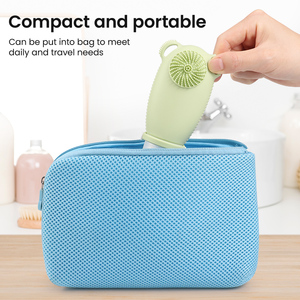 Custom LOGO 2-in-1 Silicone Travel Bottle 100ml Refillable Squeeze Container with Facial Cleansing Brush - Product Image 4