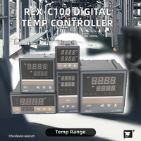 Pengontrol Suhu Digital LCD REX C100 220V Termostat Suhu Tinggi Panel Kontrol PID untuk Pemanasan Industri