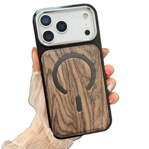Très populaire aux États-Unis pour <span class=keywords><strong>iPhone</strong></span>, <span class=keywords><strong>coque</strong></span> de téléphone classique en PC avec pièce en bois, antichoc, magnétique, étui de protection pour téléphone portable - Product Image 4