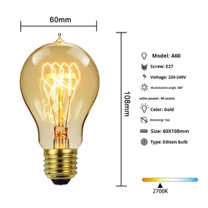<span class=keywords><strong>Edison</strong></span> thay đổi độ sáng bóng đèn với lớn E27 vít cơ sở sáng tạo vòng trong nhà trang trí nội thất ánh sáng 130V đồng thau và vật liệu thủy tinh - Product Image 3