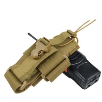 Étui tactique pour radio, pochette pour interphone, sac MOLLE robuste, fermeture à bouton unisexe, chasse, polyester, fabriqué en Chine