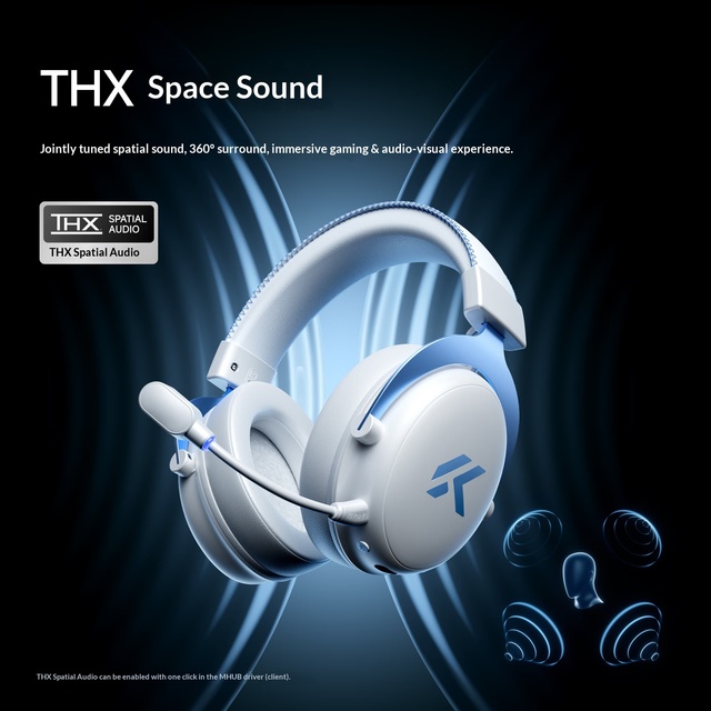 MCHOSE V9 Pro 2 Wireless Gaming Headset Featuring THX Spatial Audio 360 Surround Sound and Detachable Noise Canceling Mic