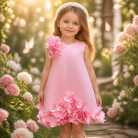 Robe de Fête pour Filles Sans Manches Coupe Trapèze Élégante de Vacances Robe de Cérémonie pour Enfants Robe de Bal d'Anniversaire de Performance pour Filles Junior