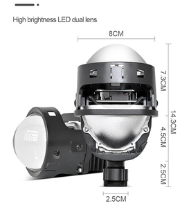 <span class=keywords><strong>Accessoires</strong></span> de voiture, lentille de projecteur Bi LED de 2,5 pouces, phare de 80 W 8000 LM avec ventilateur à roulement à billes, remplacement de l'ensemble de phare - Product Image 4