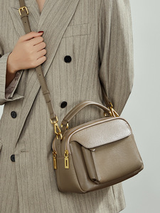 Bolso de mano de cuero genuino para mujer, bolso de moda para mujer, bolso de hombro cruzado retro, bolsos de compras de gran capacidad para mujer - Product Image 3