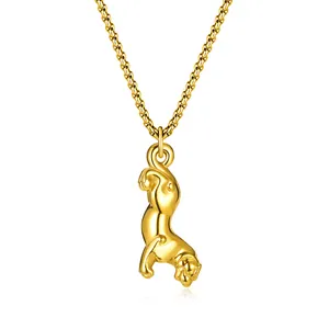Wholesale Fine Jewelry Stainless Steel Necklace Silver Gold Plated Charm Leopard Pendants Fashion Jewelry Necklace for Men