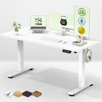 Bureau assis-debout convertible moderne en métal avec hauteur réglable extensible et pivotante, et tiroir pour bureau à domicile