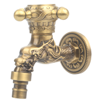 Robinet antique en laiton robinet extérieur chapeau poignée Dragon Bibcock polyvalent usage intérieur robinets d'eau salle de bain balcon robinet de jardin