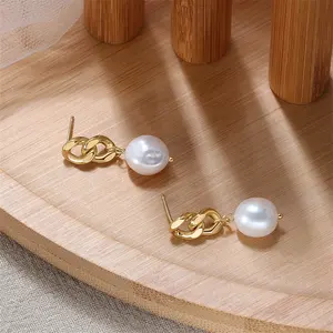 2024 OYA haute qualité perle boucle d'oreille 14k bijoux perles blanches boucles d'oreilles