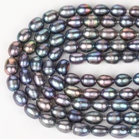 Perles d'eau douce naturelles AsVrai U 5-6mm 3A, perles en forme de riz noires et colorées, perles en vrac pour la fabrication de bijoux, collier, bracelet DIY