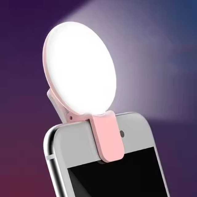 Portable Usb Rechargeable Phone Round Led Selfie Light Mini Led Fill Ring Light for Mobile Phones