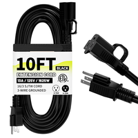 Kabel Daya Custom 1.5m US 3 Pin ke IEC C13 Bersertifikasi UL SVT 18AWG Kabel Tembaga Murni Fleksibel untuk Peralatan