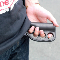 Étui à briquet en cuir style punk, fait main, avec coutures, étui à briquet vintage, sac de rangement pour briquet, accessoire pour le camping en plein air