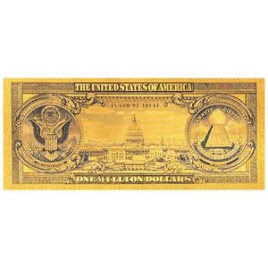 Banconota Souvenir Personalizzata <span class=keywords><strong>da</strong></span> 1.000.000 <span class=keywords><strong>Dollari</strong></span> in Foglia d'Oro con Statua della Libertà in Plastica - Product Image 4