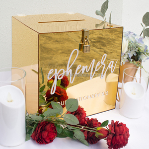Wedding Decor Various Colors Gold Mirrored Acrylic Wishing Well Box