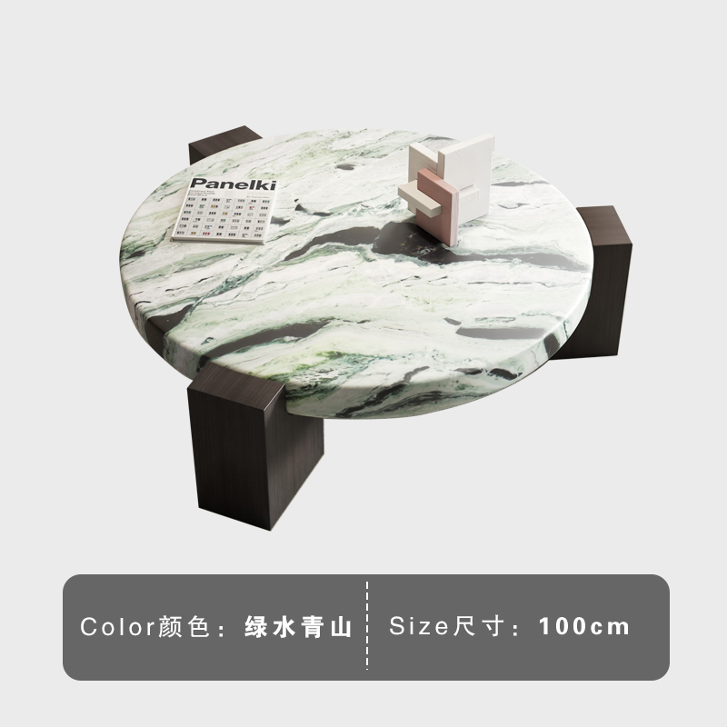 Diámetro 100cm, altura 30cm, diseño "Montañas Verdes y Aguas Verdes".