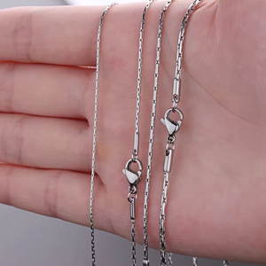 Collar de cadena de eslabones redondos con Cruz larga sin deslustre personalizado al por mayor, joyería - Product Image 3