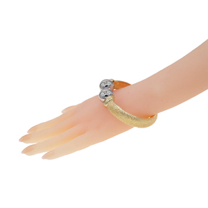 Pulsera chapada en oro de malla de estilo abierto a la moda Pulsera en forma de <span class=keywords><strong>C</strong></span> con pulsera de metal para mujer - Product Image 1