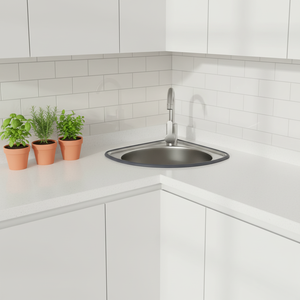 Lavabo triangolare a parete in acciaio inossidabile con sifone e rubinetto per <span class=keywords><strong>bagno</strong></span>, lavanderia e ripostiglio - Product Image 2