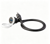 Conector USB 3.0 IP65 a prueba de agua para montaje en panel con carcasa de nailon