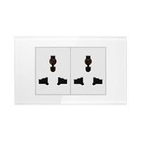 Interrupteur mural en verre trempé standard américain 118*72mm, prise électrique 110V 240V USB Type C Brésil Italie Canada Thaïlande
