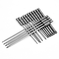 Mata Obeng Torx Plum Blossom Hexagon 150mm dengan Gagang Baja, Diperpanjang, Magnetik Kuat, Kekerasan Super Tinggi, Kelas Industri