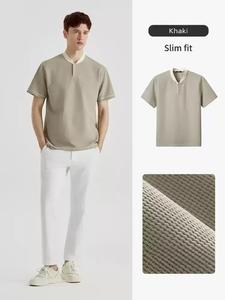 เสื้อยืด OEM สกรีนโลโก้ตามสั่งสำหรับผู้ชาย เสื้อยืดแขนสั้นสีพื้นสำหรับฤดูร้อน ใส่ได้ทั้งชายและหญิง เสื้อผ้าคลาสสิกอเนกประสงค์ราคาประหยัด - Product Image 3