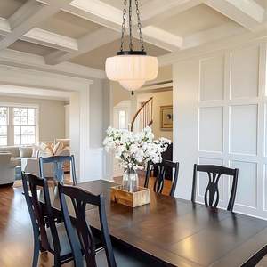 Grande Suspension en Verre de Lait Blanc Mid Century Modern <span class=keywords><strong>Schoolhouse</strong></span> Plafonnier Vintage Lustre lampe - Product Image 2