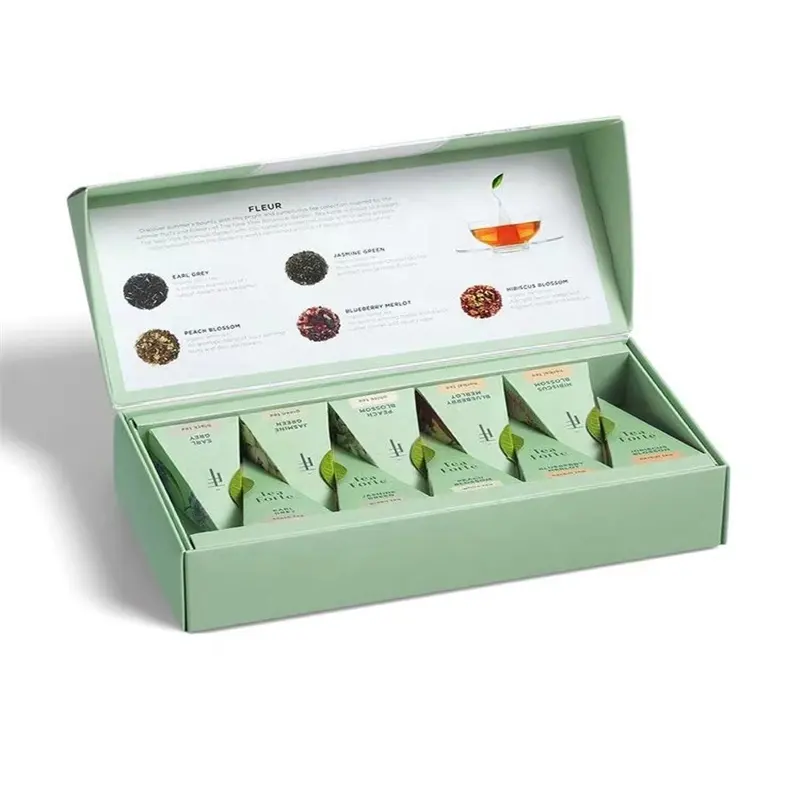 Доступны образцы, китайская оптовая продажа, картонные Роскошные Складные пакеты для фруктов и чая с индивидуальным логотипом, подарочная упаковочная бумажная коробка для чая