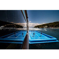 Terrain de sport flottant gonflable portatif de cour de pickleball de jeu de sports aquatiques extérieurs commerciaux à vendre