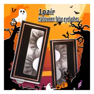 Best Sellers Wholesale Crazy Party Halloween Xmas Show Masquerade False Eye Lashes Colorful Handmade Feathered Eyelashes