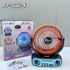 FP356-S Bluetooh <span class=keywords><strong>Fan</strong></span> Loa năng lượng mặt trời bảng điều khiển Đa-Chức năng 6-in-1 đài phát thanh có thể sạc lại với LED Cắm trại đèn lồng - Product Image 3
