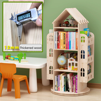 Étagères à livres LM KIDS, armoire de rangement en bois massif, bibliothèque rotative, meubles de bibliothèque, étagère à livres pour enfants, étagère à livres rotative