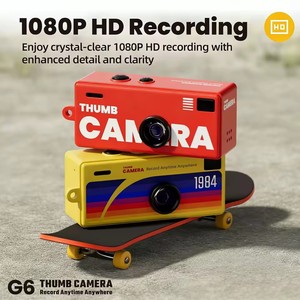 Mini-Daumenkamera als Rucksackanhänger mit HD-Bildschirm, zum Fotografieren, Mini-Kamera für Kinder, Studenten, Partys, Handgepäck, Speicherkarte, Videofilter - Product Image 1