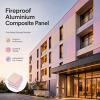 Panneau composite en aluminium et plastique ignifuge gris argenté recouvert de PVDF, prix usine, pour façade de bâtiment commercial