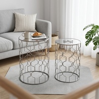 Table basse extensible de luxe en métal et verre, design haut de gamme, durable, pour intérieurs modernes, maisons contemporaines, décorative et portable