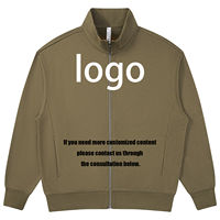 Veste zippée vintage américaine à col montant en molleton bouclette coupe ample pour hommes – Sweats à capuche et pulls