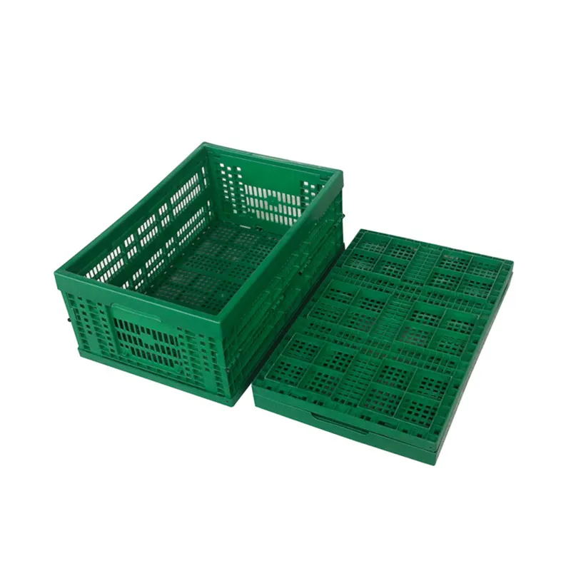 Stackable Supermarket Fruit Vegetable Displaying Folding Basket Shipping Moving Container Storage Turnover Box Plastic Crates