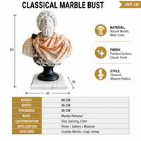 Buste de Zeus en marbre classique multi-tonalités, sculpté à la main, couleurs mélangées, statue de Jupiter, dieu grec, pour hall de luxe