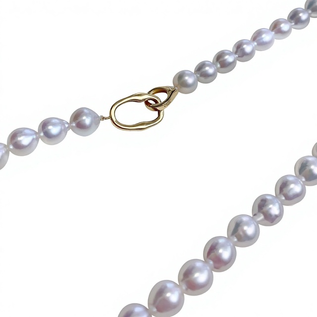 Ehao Jewelry 18K Gold OT8 Character Freshwater Pearl Necklace